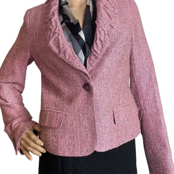 Laundry By Shelli Sega 4 pink tweed blazer jacket - Picture 6 of 8